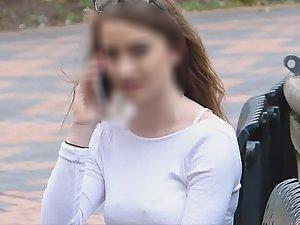 Helpful girl with big tits and hot ass