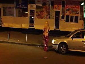 Prostitute in a thong found a client Picture 6