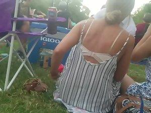 Thong of a sexy friend got visible on a barbecue Picture 4