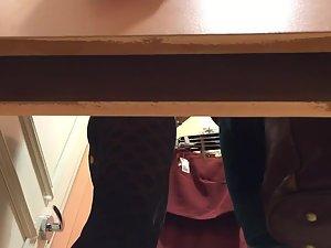Torn pantyhose in a fitting room Picture 6