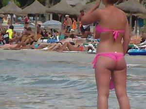 She accidentally showed ass tan line Picture 1