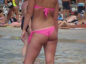 She accidentally showed ass tan line Picture 4