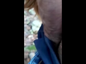 Flabby pussy gets a creampie in the park Picture 3