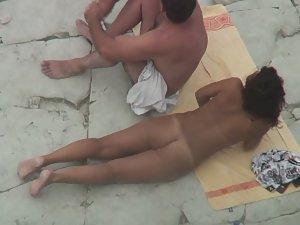 Fat guy got horny on the beach Picture 5