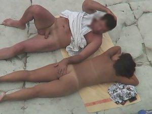 Fat guy got horny on the beach Picture 7