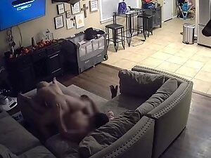Spying on wife riding dick in the living room Picture 1