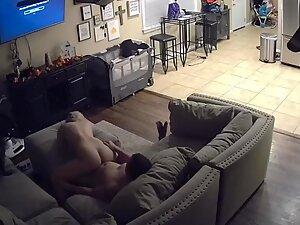 Spying on wife riding dick in the living room Picture 3