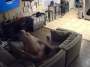Spying on wife riding dick in the living room Picture 6