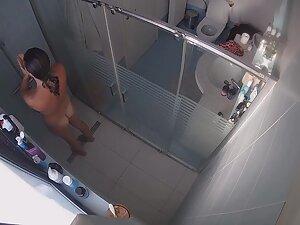 Amazing body of a curvy wife caught in shower Picture 5
