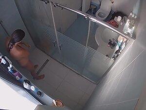 Amazing body of a curvy wife caught in shower Picture 6