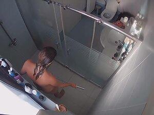 Amazing body of a curvy wife caught in shower Picture 8