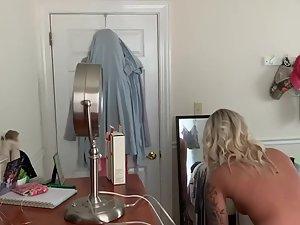 Spying on stunning girl getting dressed at home Picture 3