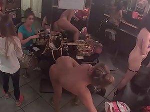 Sexy stripper prepares for the stage