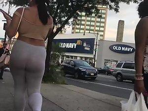 Thong and big butt wobbling through the street Picture 2
