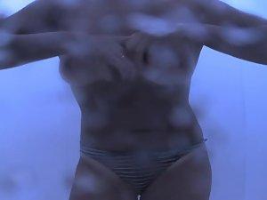 Tan lines form her bikini getting spied Picture 8