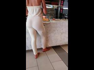 Hot bubble butt and naked back in all white outfit Picture 1