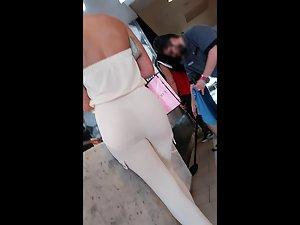 Hot bubble butt and naked back in all white outfit Picture 4