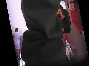 Ass cheeks popping out of alternative girl's shorts Picture 6