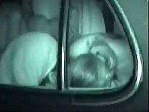 Voyeur spies a night time fuck in the car