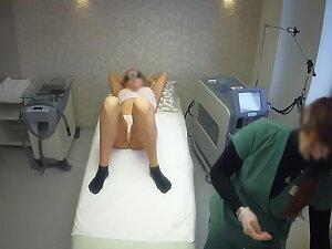 Spying on hair removal treatment of juicy blonde Picture 2