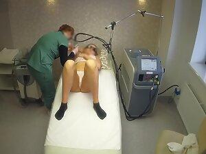 Spying on hair removal treatment of juicy blonde Picture 3