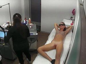 Skinny girl caught by hidden cam during depilation Picture 2