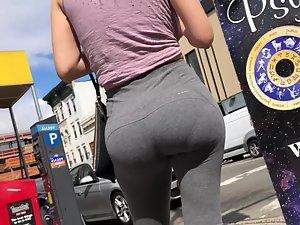 Supernatural buttocks in grey leggings