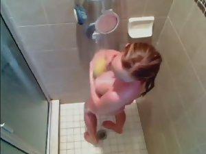 Sexy ginger girl spied in the shower Picture 2
