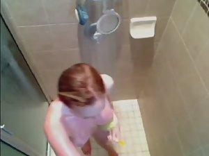 Sexy ginger girl spied in the shower Picture 3