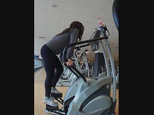 Motivated girl works out in gym Picture 6