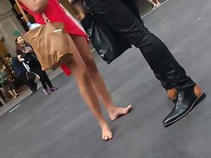Barefooted girl and some upskirts Picture 2
