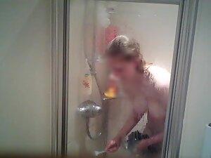 Glorious boobs caught in shower by hidden camera Picture 2