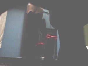 Punk girl's tits caught in dressing room Picture 2