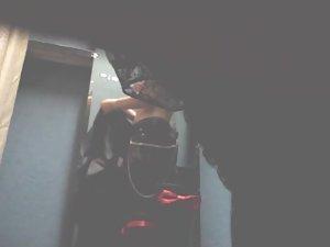 Punk girl's tits caught in dressing room Picture 4