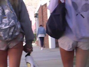 Trio of friends show ass cheeks in shorts Picture 8