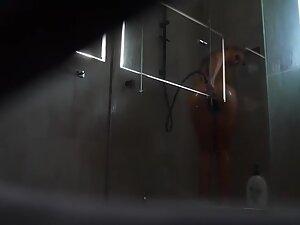 Spying on amazing blonde masturbating in shower Picture 6