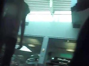 Sexy babe in a short black dress Picture 6