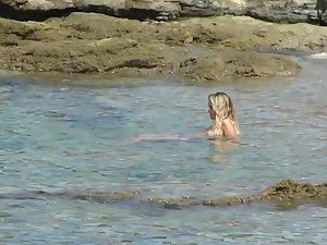 Peeping on three gorgeous teens in topless Picture 3