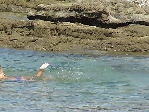 Peeping on three gorgeous teens in topless Picture 6