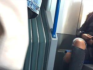 Can't stop looking at a girl in public transport Picture 7