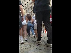 Upskirt shows whenever she doesn't pull the skirt down Picture 1