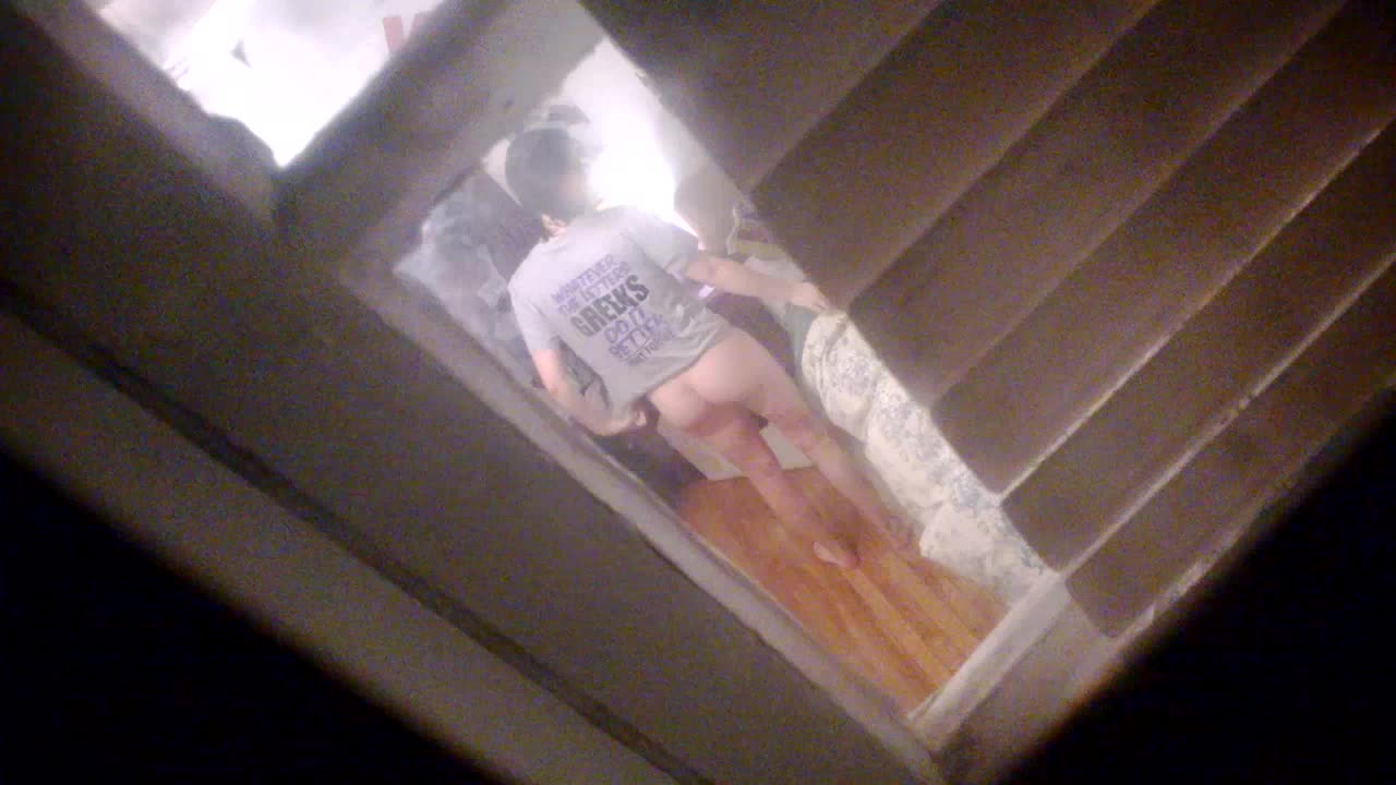 Peeping on naked teen girl from window pic