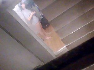 Peeping on naked teen girl from window Picture 8