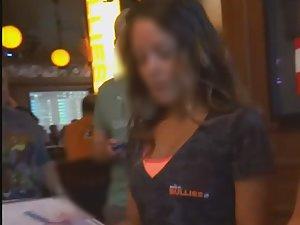 Pocket venus at her workplace