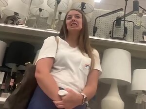 Cute girl with thick butt makes grimaces