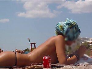 Waiting to see her fake pointy tits in topless Picture 4