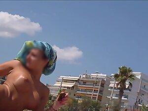 Waiting to see her fake pointy tits in topless Picture 6