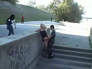 They fuck while people walk next to them