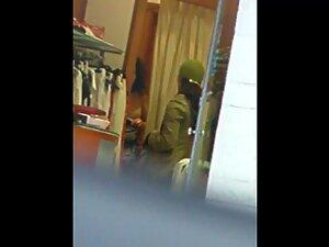 Half naked friend peeks out of dressing room Picture 7