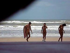 Group of nudists got filmed by a voyeur